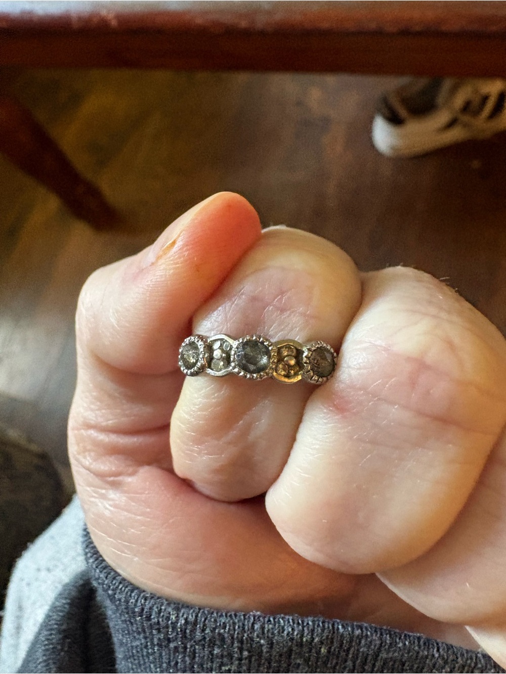 14k Salt and Pepper Diamond ring
